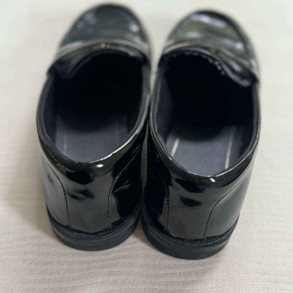 Zara girls black patent loafer gold button detail shoes size 6 youth big kid - Picture 4 of 6